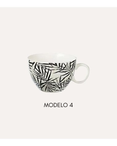 Taza Baja con Diseño de Hojas