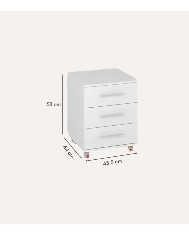 Cajonera Buck de 3 Cajones con Ruedas
