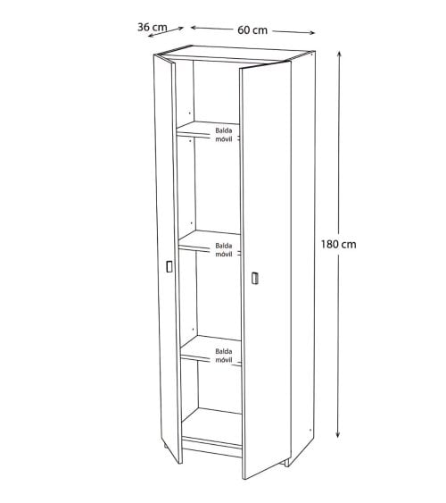 Armario Multiestante Jupiter de 2 Puertas