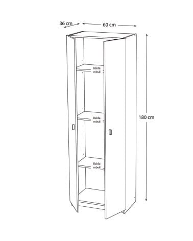 Armario Multiestante Jupiter de 2 Puertas