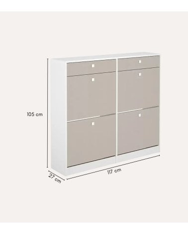 Zapatero con 2 Cajones y 4 Trampones