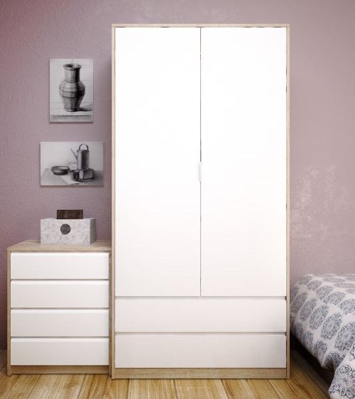 Armario con 2 Puertas y 2 Cajones