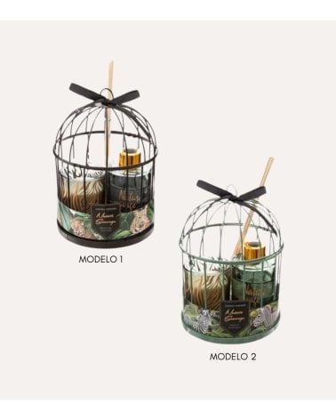 Set de Fragancia: Vela y Varillas Aromáticas en Jaula Decorativa