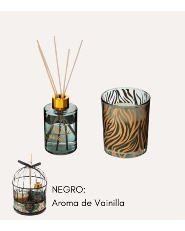 Set de Fragancia: Vela y Varillas Aromáticas en Jaula Decorativa