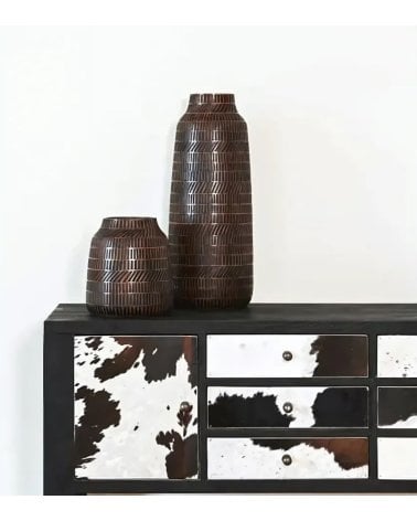 Jarrón Root de Resina con Acabado Madera
