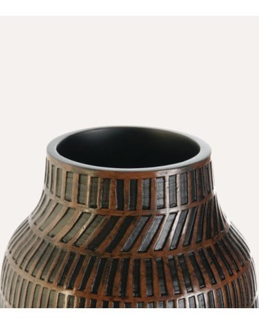 Jarrón Root de Resina con Acabado Madera