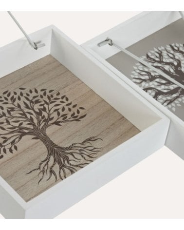 Servilletero con Árbol de MDF y Metal