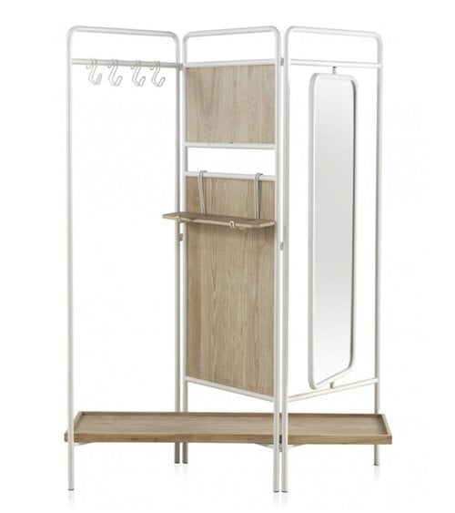 Perchero con Tres Hojas en Forma de Biombo