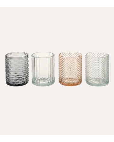 Vaso de Baño Portacepillos de Cristal con Textura
