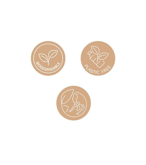 Plato de Postre Biodegradable Kraft con Hojas Doradas Pack 8