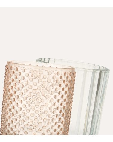 Vaso de Baño Portacepillos de Cristal con Textura