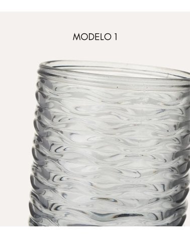 Vaso de Baño Portacepillos de Cristal con Textura