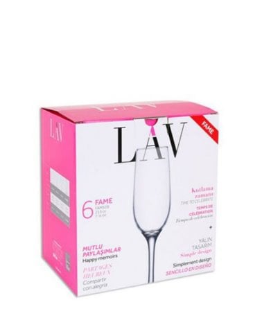 Set 6 Copas de Champagne en Cristal Transparente