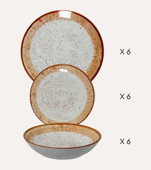 Vajilla de Porcelana Coco de 18 Piezas