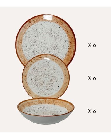 Vajilla de Porcelana Coco de 18 Piezas