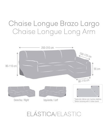 Funda de Sofá Chaise Longue Ulises de Brazo Largo