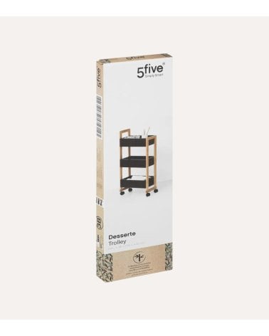 Carrito de Bambú con Ruedas de 3 Niveles