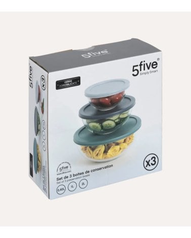 Set de 3 Fiambreras de Cristal