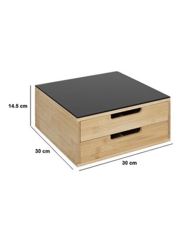 Portacapsulas de 2 Cajones de Bambú