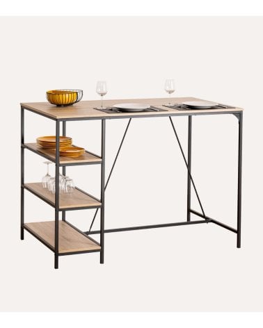 Mesa Alta de Bar Aliaj de Acero con 3 Estantes