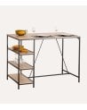 Mesa Alta de Bar Aliaj de Acero con 3 Estantes
