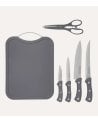 Set de 4 Cuchillos, Tabla de Corte y Tijeras de Cocina