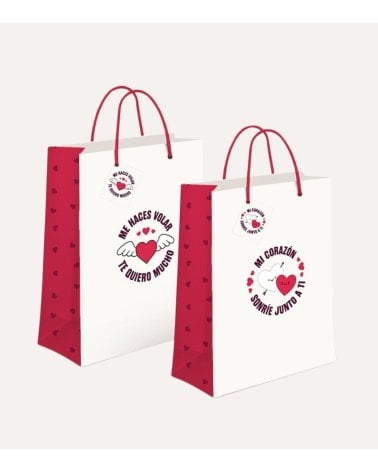 Bolsa de Regalo de Corazones con Frase de Papel