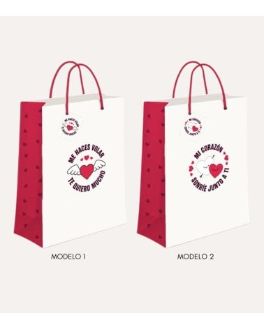 Bolsa de Regalo de Corazones con Frase de Papel