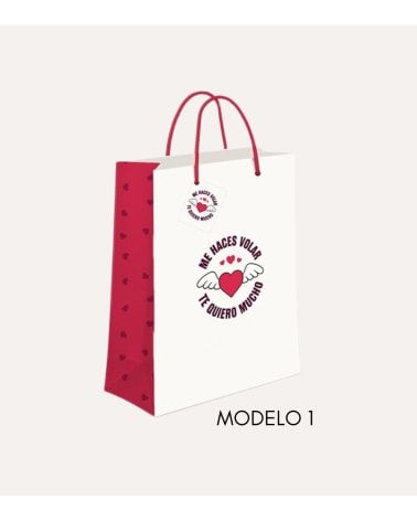 Bolsa de Regalo de Corazones con Frase de Papel