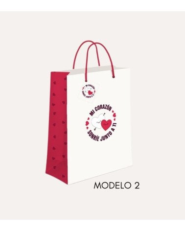 Bolsa de Regalo de Corazones con Frase de Papel