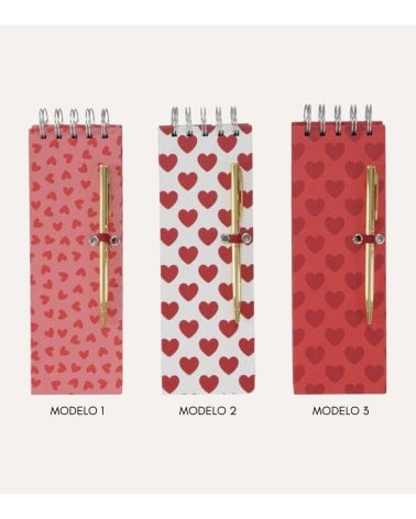 Set de Libreta de Corazones con Boli