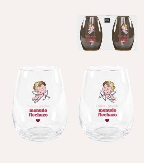 Set de 2 Vasos Cupido de Cristal