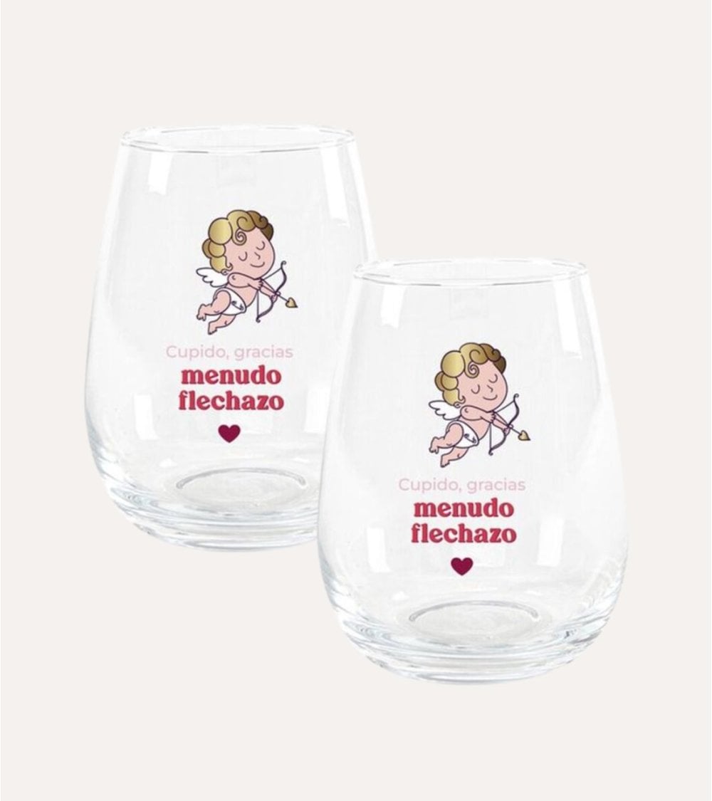 Set de 2 Vasos Cupido de Cristal