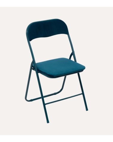 Silla Plegable Tacto de Terciopelo con Asiento Acolchado