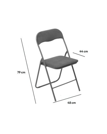 Silla Plegable Tacto de Terciopelo con Asiento Acolchado