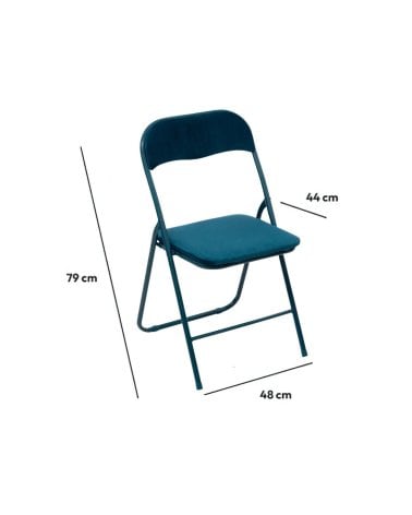 Silla Plegable Tacto de Terciopelo con Asiento Acolchado