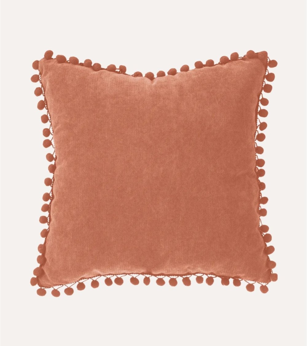 Cojín con Relleno de Pompones de Poliéster