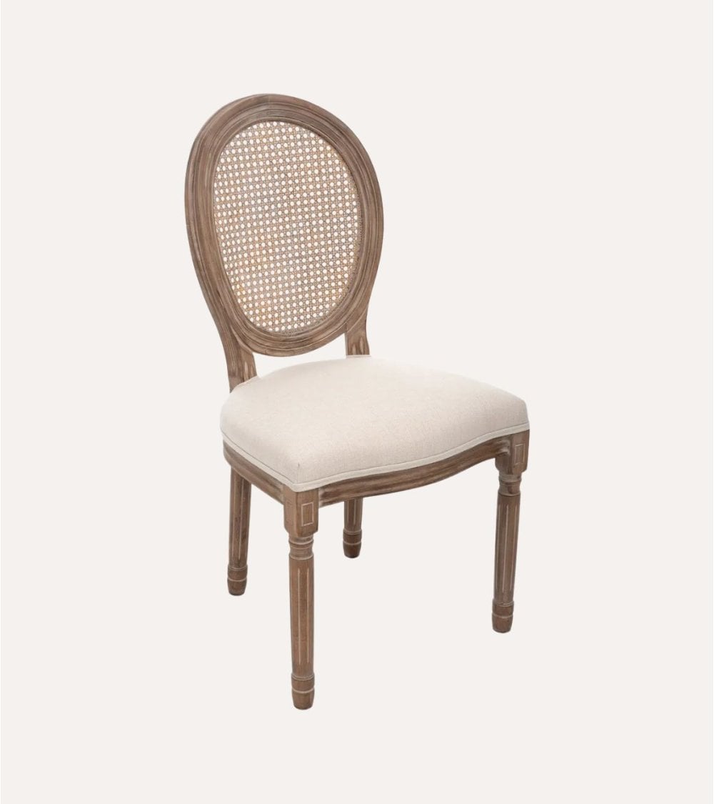 Silla Cleo de Madera con Rejilla de Caña