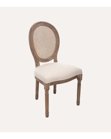 Silla Cleo de Madera con Rejilla de Caña
