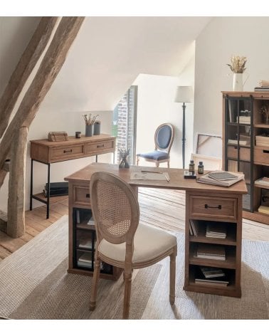 Silla Cleo de Madera con Rejilla de Caña