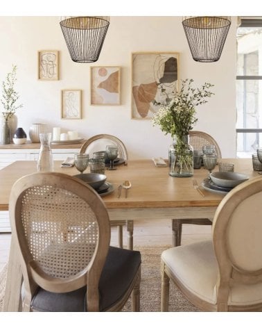 Silla Cleo de Madera con Rejilla de Caña