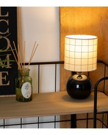 Lámpara de Mesa Timeo con Diseño a Cuadros
