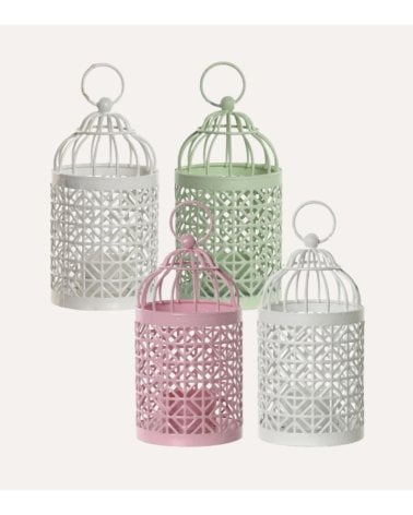 Portavelas de Hierro Estilo Jaula