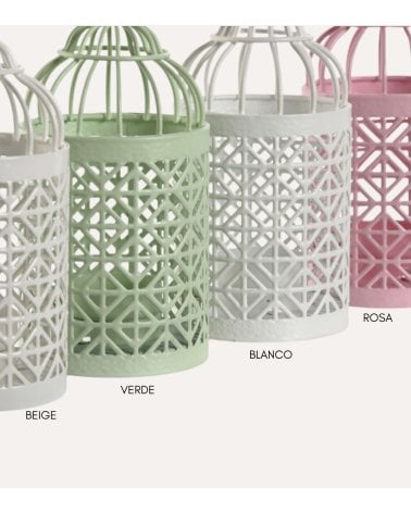 Portavelas de Hierro Estilo Jaula