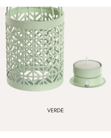 Portavelas de Hierro Estilo Jaula