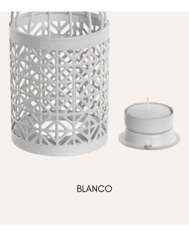 Portavelas de Hierro Estilo Jaula