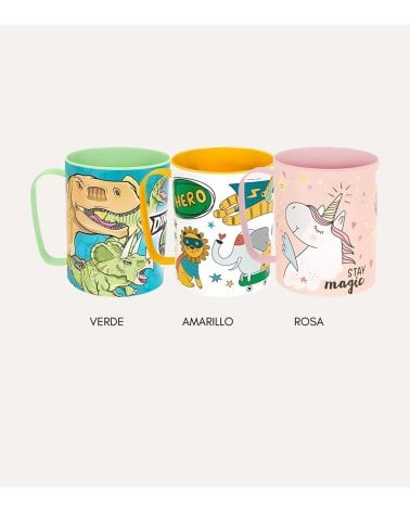 Taza Infantil Fantasy Animals de Plástico