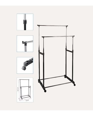 Perchero Doble Urban Living con Ruedas