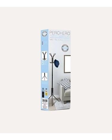 Perchero de Pie con 8 Ganchos de Metal