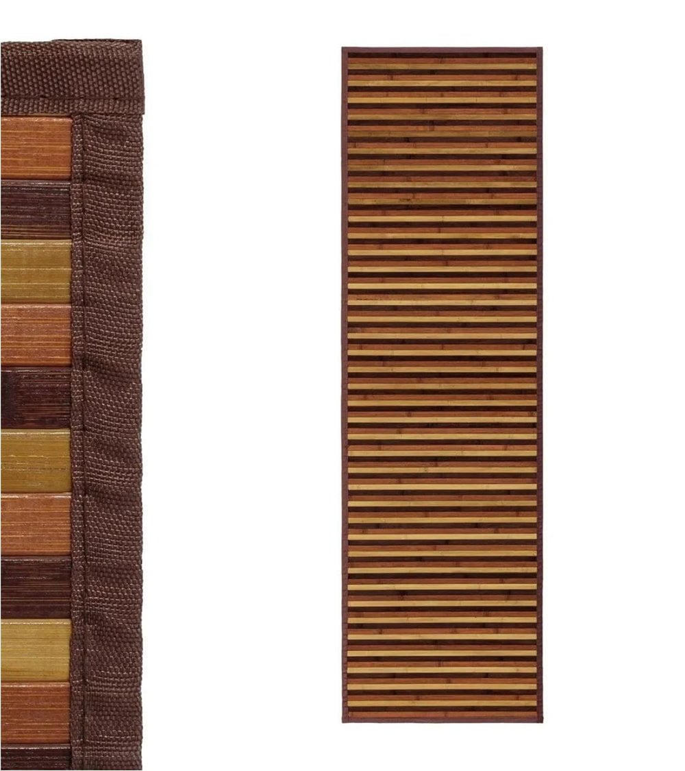 Alfombra de Bambú Pasillera con Ribete